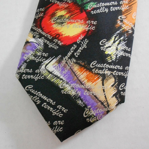 Fast Food Managers Necktie Tie Restaurant Customers Are Terrific Silk Hamburger - Picture 2 of 6